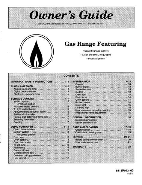 magic chef gas stove repair manual